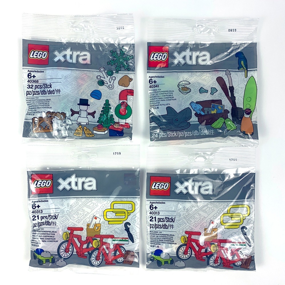 LEGO xtra 40313 x 2 Bike Pizza 40341 Shark Parrot 40368 Husky Snow Shoes Tree